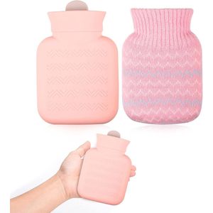 320 ml warmwaterkruik met gebreide hoes - Warmwaterkruik - mini-warmwaterzak - kleine lekvrije warmwaterkruik - afneembare hoes - voor vrouwen, kinderen - beste cadeaus