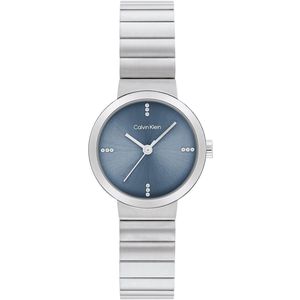 Calvin Klein CK25200415 Precise Dames Horloge - Mineraalglas - Staal - Zilverkleurig - 25 mm breed - Quartz - Vouw/Vlindersluiting - 3 ATM (spatwater)
