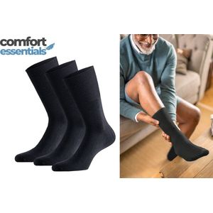 Comfort Essentials Antipress Diabetes Sokken Heren - 3 paar - Grijs - Niet Knellende Naadloze Sokken Heren - Modal