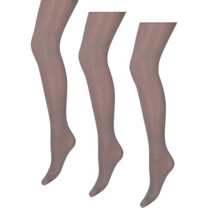 Marianne - Glanzende Dames Panty - 35 Denier - 3-Pack - Maat S/M - Zilver