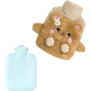 Kruik beer - pluche warmwaterkruik voor kinderen - schattig cadeau voor familie en vrienden - 500 ml