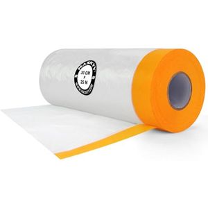 Zelfklevende afdekfolie met Gouden Band 30 cm x 25 m | Waterdichte schilderfolie voor beschermende dekking