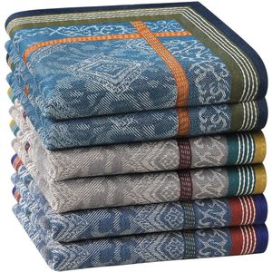 6 stuks zakdoeken voor heren - Zachte katoenen zakdoeken voor heren - Stijlvolle gestreepte zakdoeken voor heren