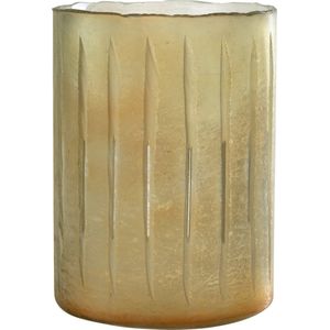 J-Line windlicht Strepen - glas - geel - large