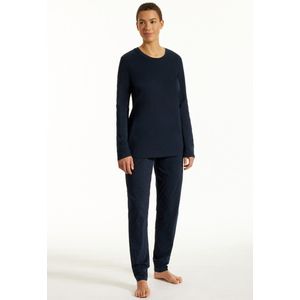 Schiesser Uncover Pyjama lange broek - 803 Blue - maat 48 (48) - Dames Volwassenen - 100% katoen- 177167-803-48