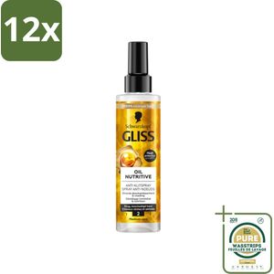 Gliss - Hair Repair - Anti-Klitspray - Oil Nutritive - Makkelijk Doorkambaar Haar - 200 ml - Voordeelverpakking - 12 stuks - Haarverzorging - Droog haar