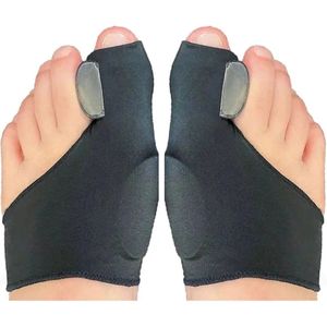 WiseGoods Premium Teencorrector Set - Hallux Valgus - Teenspalk - Teen Brace - Voet Verzorging - Voetverzorging - Zwart - 2stk