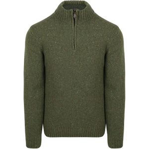Suitable Half Zip Trui Donnegal Tweed Eco Wool Groen - Maat M - Heren - Schipperstrui - Schipperstrui met rits - Volwassen mannen