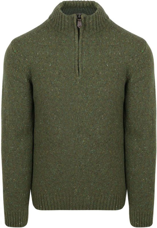 Suitable Half Zip Trui Donnegal Tweed Eco Wool Groen - Maat M - Heren - Schipperstrui - Schipperstrui met rits - Volwassen mannen