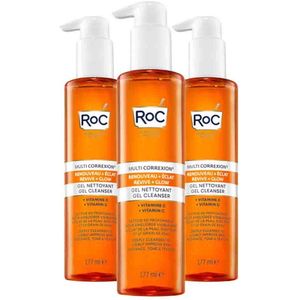 RoC - Multi Correxion Revive + Glow - Gel Cream Cleanser - 3 x 177 ml - Voordeelverpakking