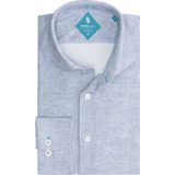 District Indigo Performance Overhemd Herringbone Light Blue