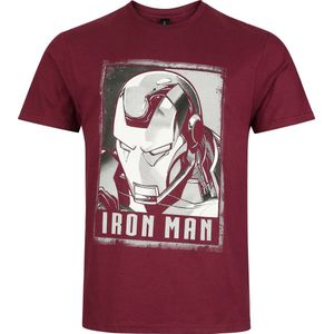 Iron Man Head Heren T-shirt - donkerrood - S