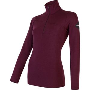 Sensor - Baselayer - Thermoshirt - Lange Mouw - Merino Wol - Wintersport Trui - Dames - Merino Extreme Outdoor - Port Red - X-Large