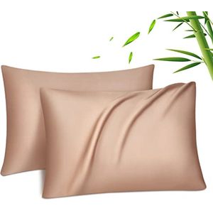 Set van 2 Bamboe Kussenslopen - Zijdezacht, Verkoelend en Ademend