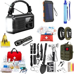 Noodradio - 20.000mAh - Solar Opwindbaar - Draagbare Radio - COMPLETE SET