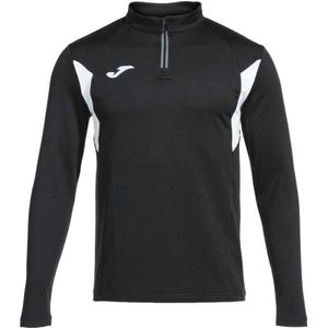 Joma - Winner III - Herensweatshirt - Zwart Wit - Halve Ritssluiting