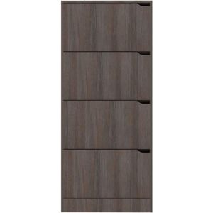 Schuhschrank Industrialhome – Moderner Schuhschrank mit 4 Türen – Schuhkipper & Schuhorganizer aus Sonoma Eiche Grau – Platzsparender Flurschrank & Schuhaufbewahrung mit Regalen – 59x24x136 cm – Stilvolle Flurgarderobe aus robuster Spanplatte