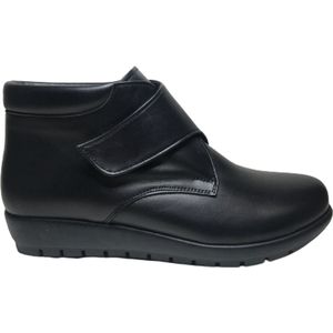 Manlisa velcro effen lederen comfort bottine W103-600 zwart mt 37