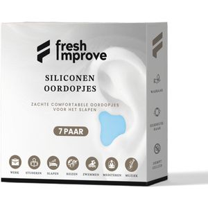Fresh improve® Premium Earplugs - Siliconen oordopjes - Anti Snurk - Fijne oordopjes om te slapen - Ook geschikt voor werken, reizen, zwemmen, studeren, uitgaan - Ideaal voor zijslapers - Maximale geluidsdemping (27dB)