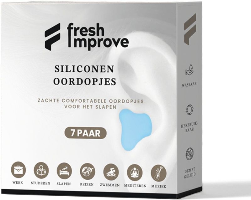 Fresh improve® Premium Earplugs - Comfortabel, 27dB demping & ideaal voor slapen en werken