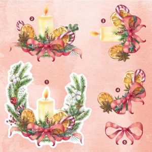 CC - 3D Xmas Knipvellen Pad 15x15 cm - Winter Floral - Candlelit Christmas