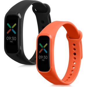 kwmobile 2x armband geschikt voor Oppo Band Sport - Bandjes voor fitnesstracker in zwart / oranje