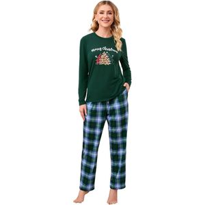 Kerst Familie Pyjama Kersttrui Familie Set Lange Mouw Tops + Broek met Kerstboompatroon voor Dames Heren Kinderen