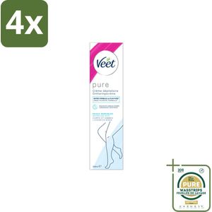 Veet Ontharingscrème Minima Gevoelige Huid 200 ml - Voordeelverpakking - 4 stuks - Gevoelige huid - Ontharen
