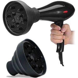 Universele Opvouwbare Föhn Diffuser – Lichtgewicht, Draagbaar & Reisvriendelijk – Geschikt voor de Meeste Haardrogers – zwart