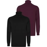 Felix Hardy - Colturi - Trui 2 Pack - Zwart-Bordeaux - 100% Katoen