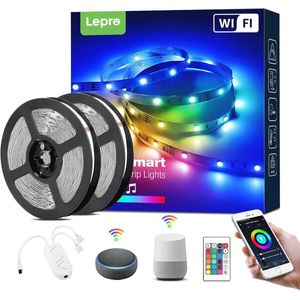 3 Meter Dimbare Slimme LED Strip met Muziekbediening en Afstandsbediening - RGB Lichtstrip voor Indirecte Verlichting