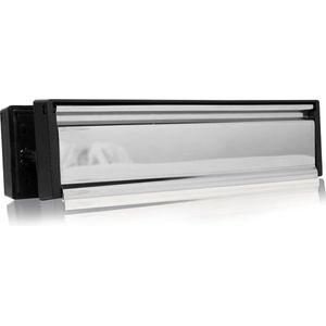 Brievenbus 12"" Letterplate gepolijst chroom premium tochtbestendige postbrievenbus met mouwen voor houten composiet en uPVC middenraildeuren - Xfort - 40-80 mm deurdikte