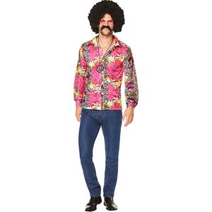 Partychimp Flower Power 70's Hippie Blouse Carnavalskleding Heren Foute Party - Polyester - Maat XL