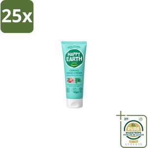 25 x Happy Earth – Handcrème – 100% Natuurlijk – 75 ml - Grootverpakking - Natuurlijke Handcrème - Vegan Handcrème - Handcrème 100% Natuurlijk - Handcrème Met Aloë Vera - Handcrème Met Shea Boter