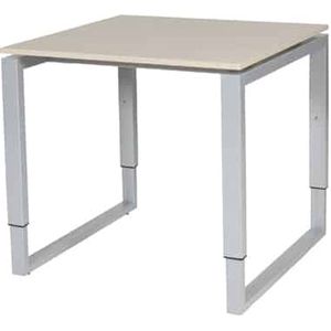 Verstelbaar Bureau - Domino Plus 80x80 Eiken - alu frame