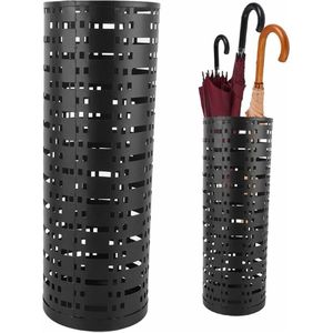 Paraplustandaard - Roestbestendige ruimtebesparende ronde paraplu-opbergmand - Moderne paraplu-organizer - Metaal - Zwart