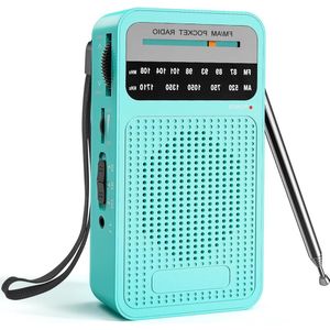 Battery Operated AM FM Small Radio with Excellent Reception - Loud Speaker, Headphone Jack, AA Pocket Radio for Indoor, Outdoor, Emergency Use