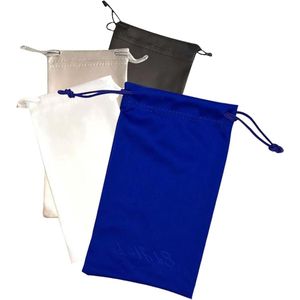 4 stuks accessoire tasjes - Zwart+blauw+wit+grijs 18*9cm