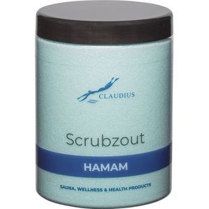 Scrubzout Hamam in handige pot - 1250 gram - met zwarte deksel - Hydraterende Lichaamsscrub