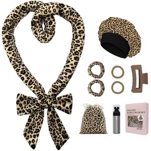 Heatless curls - 9 delige set - Inclusief water spuit, elastiekjes, haar klip en opberg hoes - Krullen zonder hitten