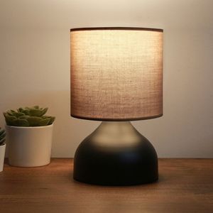 Tafellamp Shoreham bureaulamp 32 cm E27 zwart en bruin