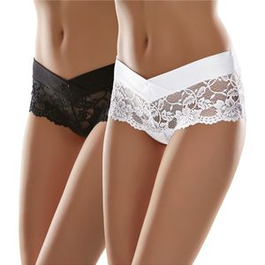 Merry Style Dames Short Onderbroek - Katoen - Regular Taille - 2-Pack - MS-GAB-155-Shorts-2P - (2Pack) Zwart/Wit - S