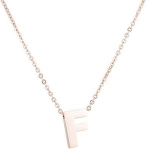 RVS Roségouden Letter Ketting Initiaal