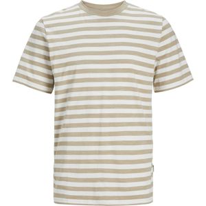 Jack & Jones T-shirt Jortampa Stripe Tee Ss Crew Neck 12252176 Fields Of Rye Mannen Maat - M