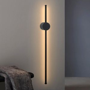 wandlamp voor binnenwandlamp - 60 cm zwarte moderne ganglamp, draaibare designtraplamp, indirecte 3000K warmwitte wandverlichting voor woonkamer, slaapkamer, gang, trappenhuis, bed, keuken