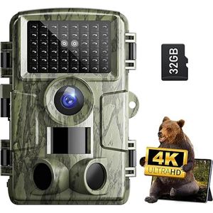 Vitdipy - Professionele Wildcamera met Nachtzicht - Wildcamera voor Buiten - Met scherm - Incl. 32 GB SD kaart - 4K Ultra HD - 20MP - Buiten Camera - Wildlife Camera - Waterdicht
