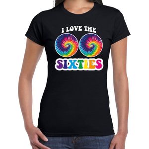 I love the sixties boobs t-shirt zwart voor dames - Fun shirt XS