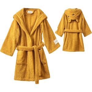Linden&Green- %100 Katoen kinderbadjas – Unisex Kinderbadjas - Badjas Kinderen - Badjas jongens - Badjas Meisjes - Badjas kind - Kinderbadjas - kinder badjas - Jongens Kinder badjas- baby badjas - Meisjes Kinder badjas - Geel - 98/104 - 3-4 jaar