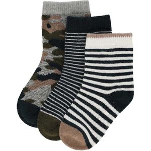 iN ControL 3pack babysocks army/stripe - 17/19