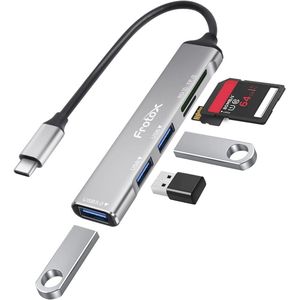 5-in-1 USB C Adapter met SD/Micro SD Kaartlezer en USB-poorten